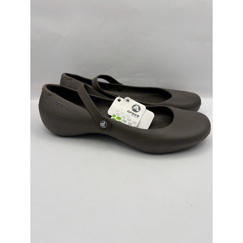 Crocs Alice Work Mary Jane Brown Flats NWT Women Size 12